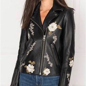 Lamarque leather jacket Embroidered.